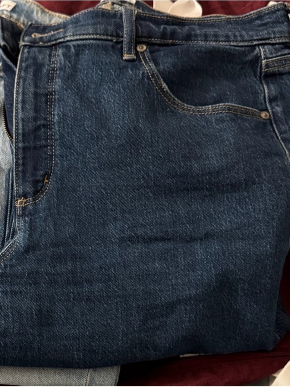 LOFT Straight Dark Blue Denim Jeans